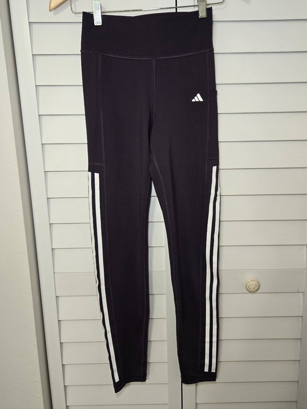 adidas Dark Purple Tight Fit High Rise 7/8 Style Coupe Moulante Size M